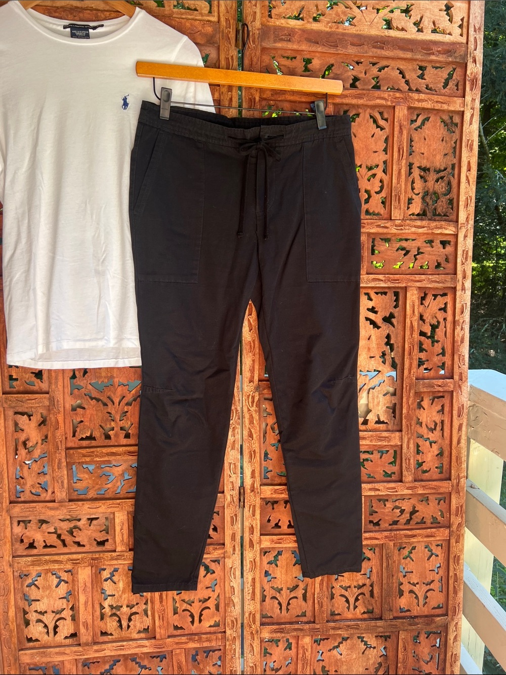 James Perse Mixed Media Straight Pant - Black